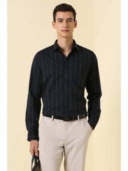 Allen Solly - Men Black Stripe Full Sleeves Formal Shirt