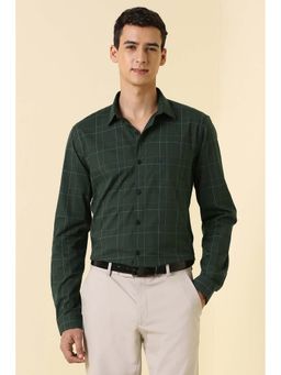 Allen Solly - Men Green Check Full Sleeves Formal Shirt