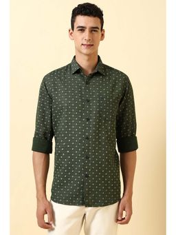 Allen Solly - Men Green Slim Fit Printed Full Sleeves Casual Shirt
