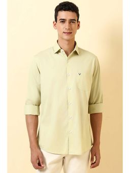 Allen Solly - Men Green Slim Fit Solid Full Sleeves Casual Shirt