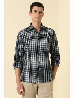 Allen Solly - Men Black Slim Fit Check Full Sleeves Casual Shirt