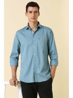 Allen Solly - Men Light Blue Slim Fit Printed Full Sleeves Casual Shirt