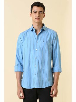 Allen Solly - Men Light Blue Stripe Full Sleeves Casual Shirt