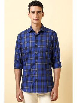 Allen Solly - Men Blue Slim Fit Check Full Sleeves Casual Shirt
