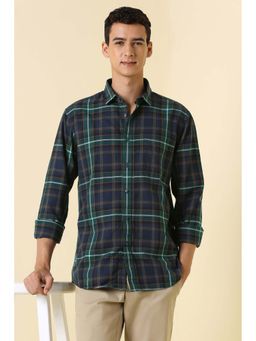 Allen Solly - Men Navy Check Full Sleeves Casual Shirt