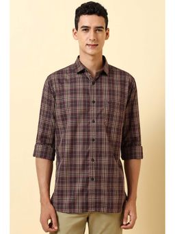 Allen Solly - Men Brown Check Full Sleeves Casual Shirt