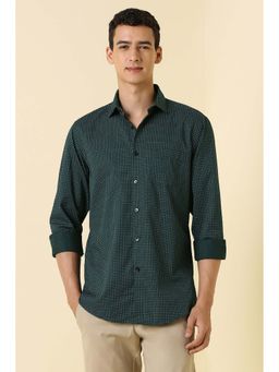 Allen Solly - Men Green Slim Fit Printed Full Sleeves Casual Shirt