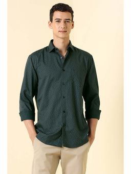Allen Solly - Men Green Slim Fit Printed Full Sleeves Casual Shirt