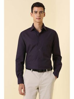 Allen Solly - Men Purple Textured Full Sleeves Formal Shirt