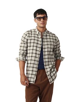 The Bear House - Men Cotton Checked Slim Fit Casual Shirt Multi-Color