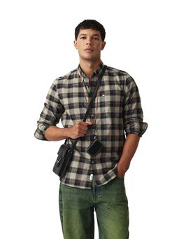 The Bear House - Men Cotton Checked Slim Fit Casual Shirt Multi-Color