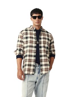The Bear House - Men Cotton Checked Slim Fit Casual Shirt Multi-Color