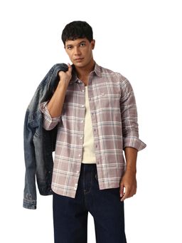 The Bear House - Men Cotton Checked Slim Fit Casual Shirt Multi-Color