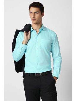 Van Heusen - Men Light Blue Solid Full Sleeves Formal Shirt