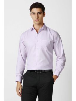 Van Heusen - Men Lilac Textured Full Sleeves Formal Shirt