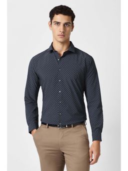 Van Heusen - Men Dark Grey Check Full Sleeves Formal Shirt