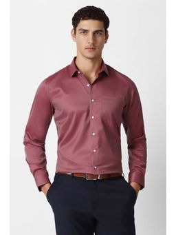 Van Heusen - Men Maroon Solid Full Sleeves Formal Shirt