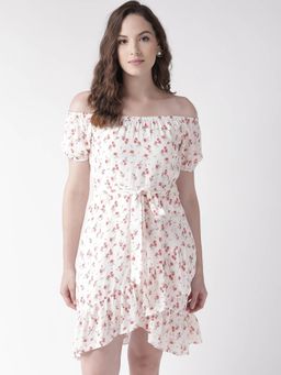 Twenty Dresses by Nykaa Fashion - White The Floral Ruffles Dress