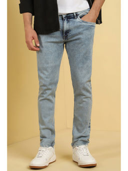 Allen Solly - Men Light Blue Skinny Fit Dark Wash Jeans