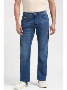 Peter England - Men Blue Light Wash Regular Fit Jeans