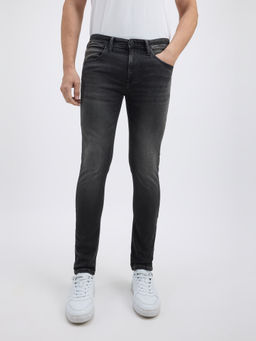 Pepe Jeans - Men Black Mid Rise Tapered Gym Indigo Jogger Like Jeans