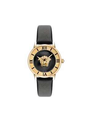 Versace black and gold watch clearance