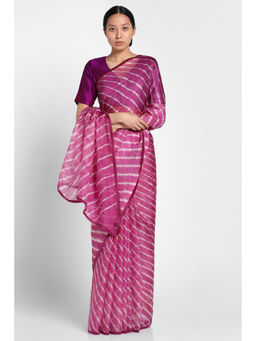 Via East - Iris Purple Kota Silk Leheriya Saree