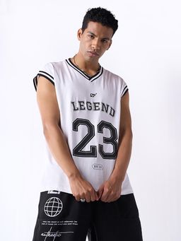 IZF - White Graphic Printed Basketball Style Vest