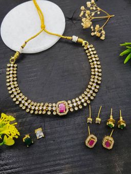 GRIIHAM - Premium Sayara Collection Interchangeable Stone Choker Necklace Set