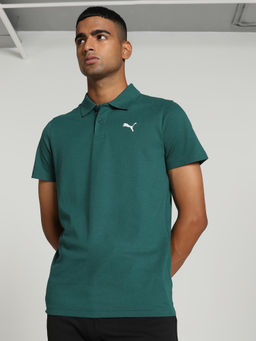Puma - Essentials Logo Mens Green Polo T-Shirt