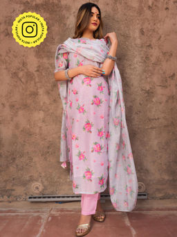 POMCHA - Gulab Modal Cotton Suit (Set of 3)