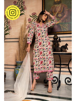 POMCHA - Garden Rose Cotton Suit (Set of 3)