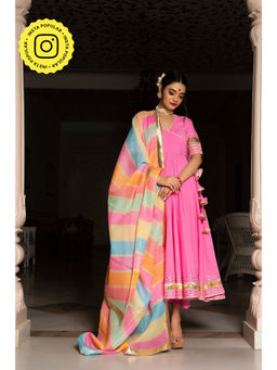 POMCHA - Rose Pink Cotton Angarkha (Set of 3)