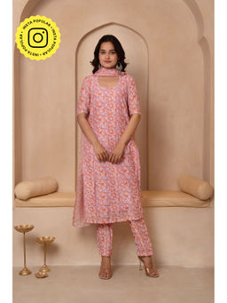 POMCHA - Pink Dhoop Chaav Asmi Muslin Straight Kurta with Pant and Dupatta (Set of 3)