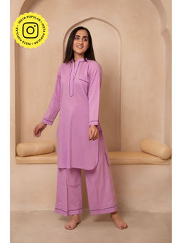POMCHA - Dhoop Chaav Orchid Purple Cotton Co-Ord (Set of 2)