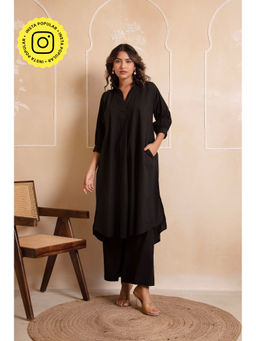POMCHA - Dhoop Chaav Aisha Black Cotton Co-Ord (Set of 2)