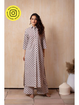 POMCHA - Dhoop Chaav Blue Cotton Co-Ord (Set of 2)