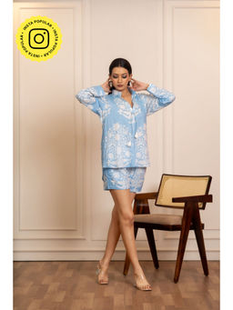 POMCHA - Sukoon Sky Blooms Cotton Co-Ord Sets