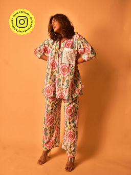 WHY SO BLUE - Women Multi-Color Printed Simone Co-Ord (Set of 2)