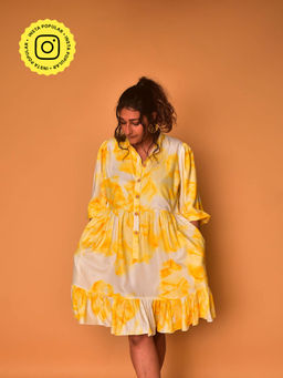 WHY SO BLUE - Viva Yellow Tie and Dye Dress