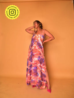 WHY SO BLUE - Sway Multi-Color Tie and Dye Strappy Dress