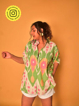 WHY SO BLUE - Lily Green Printed Shirt