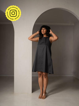WHY SO BLUE - Wisp Short Black Dress