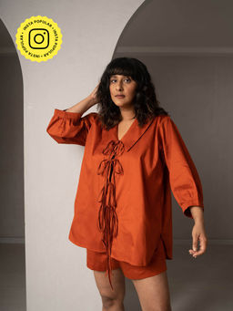 WHY SO BLUE - Terra Orange Solid Shirt