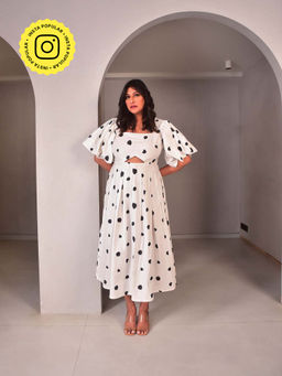 WHY SO BLUE - Dottie Cut Out Dress
