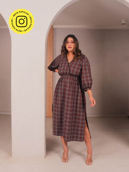 WHY SO BLUE - Rae Brown Wrap Dress