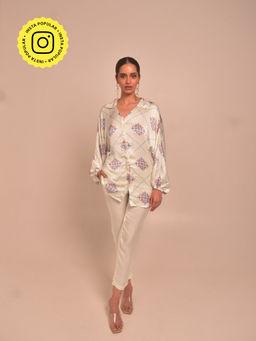 WHY SO BLUE - Vani Modal Top with Pant - Ivory
