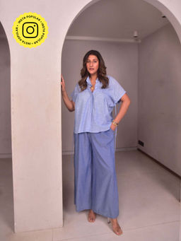 WHY SO BLUE - Blue Esme Top Pants Set