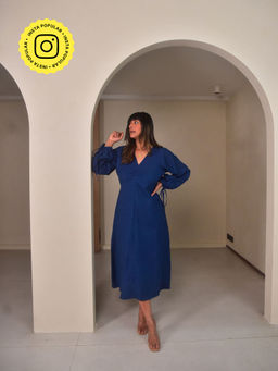 WHY SO BLUE - Womens Blue Aria Brunch Dress