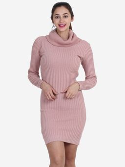 JOE Hazel - Pink Turtle Collar Bodycon Dress
